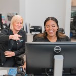 smiling staff working